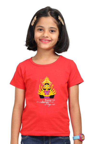 Kids Girls's Durga puja Special T-shirt