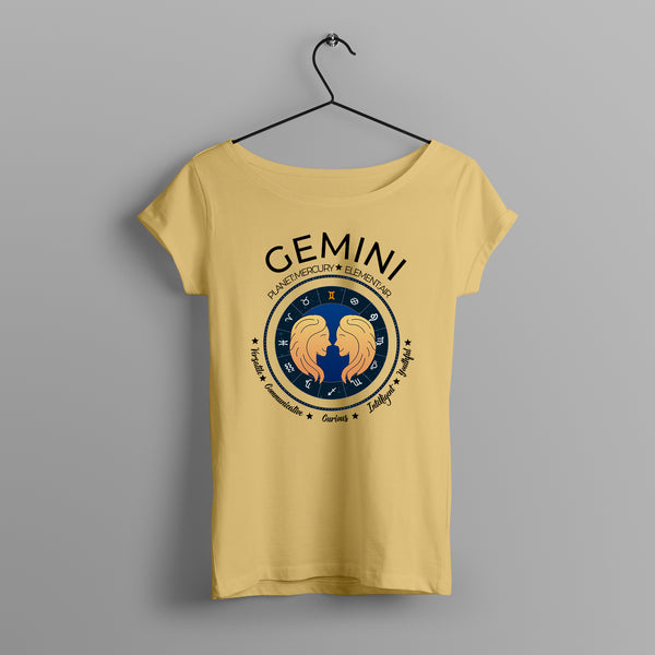 Women's Zodiac Sign Half sleeve Astrological T-shirt Gemini