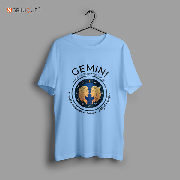 Men's Zodiac Sign Half sleeve Astrological T-shirt Gemini