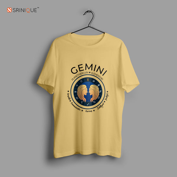 Men's Zodiac Sign Half sleeve Astrological T-shirt Gemini