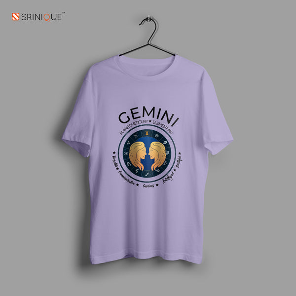 Men's Zodiac Sign Half sleeve Astrological T-shirt Gemini