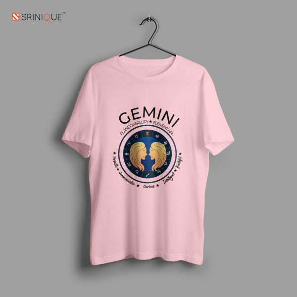 Men's Zodiac Sign Half sleeve Astrological T-shirt Gemini