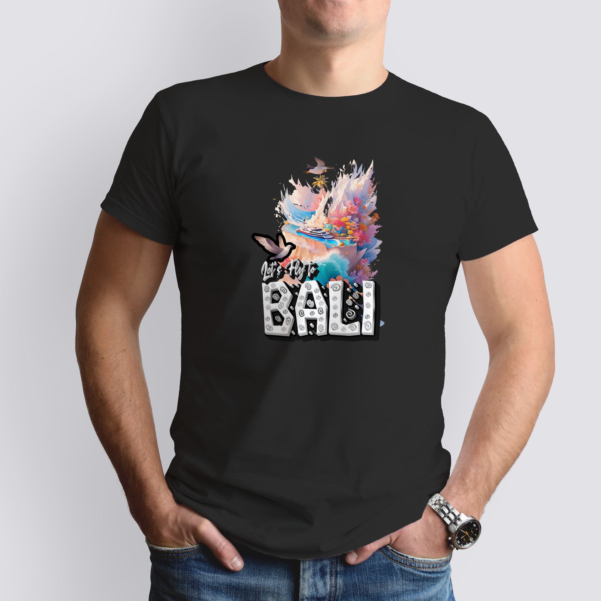 Black Tshirt Men Fly Bali