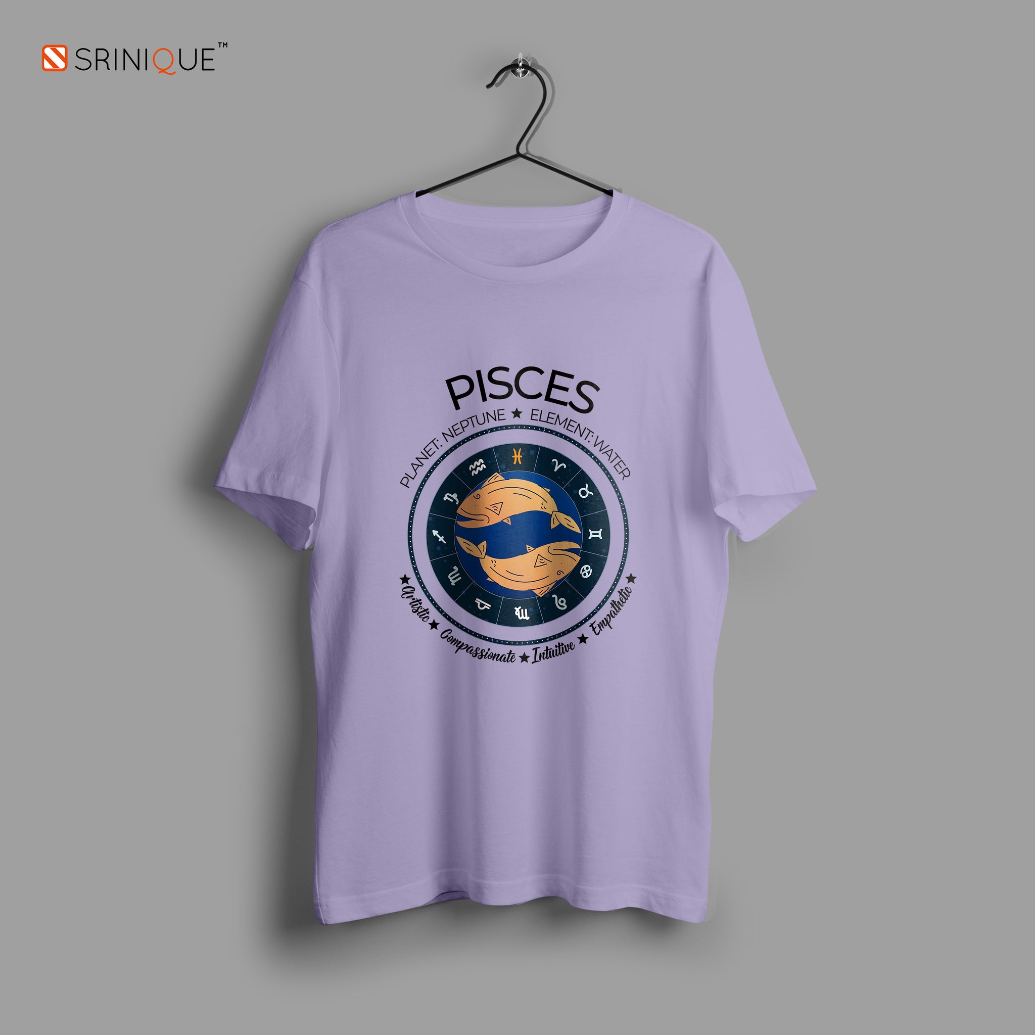 Men's Zodiac Sign Half sleeve Astrological T-shirt Pisces