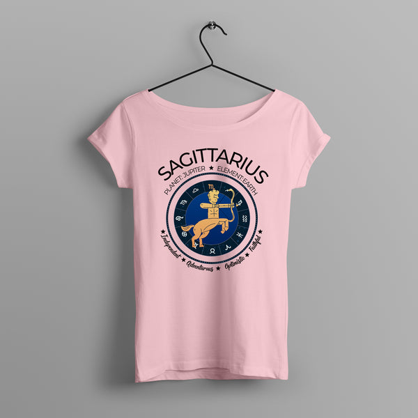 Women's Zodiac Sign Half sleeve Astrological T-shirt Sagittarius