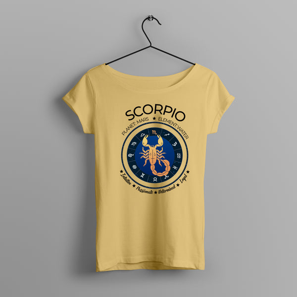 Women's Zodiac Sign Half sleeve Astrological T-shirt Scorpio