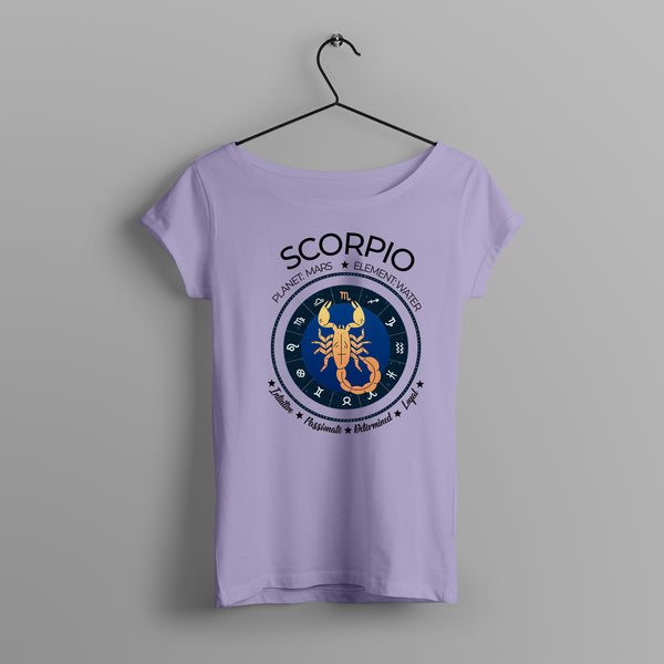 Women's Zodiac Sign Half sleeve Astrological T-shirt Scorpio