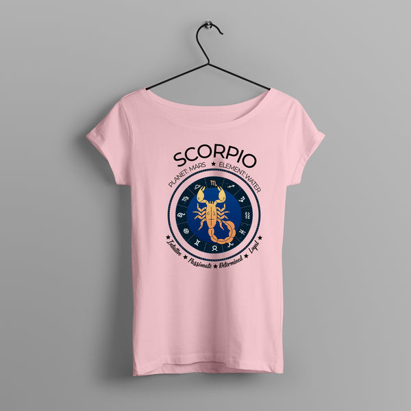 Women's Zodiac Sign Half sleeve Astrological T-shirt Scorpio