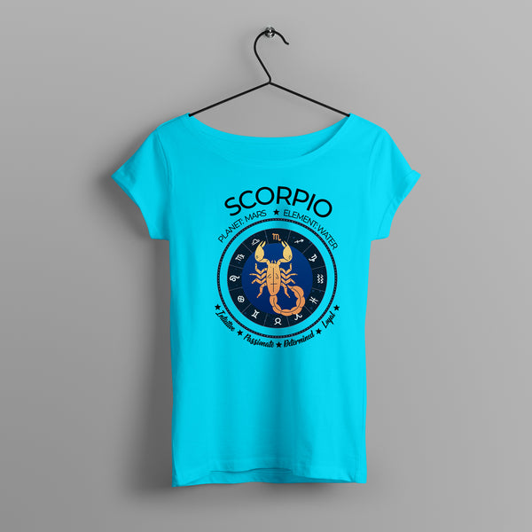 Women's Zodiac Sign Half sleeve Astrological T-shirt Scorpio