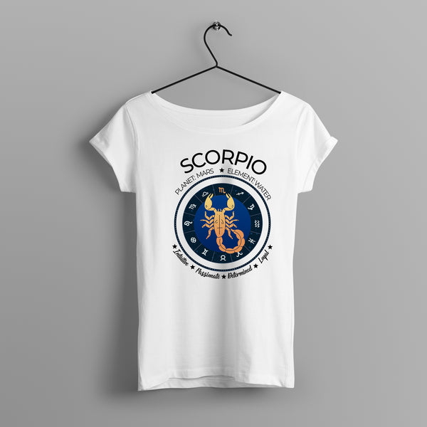 Women's Zodiac Sign Half sleeve Astrological T-shirt Scorpio