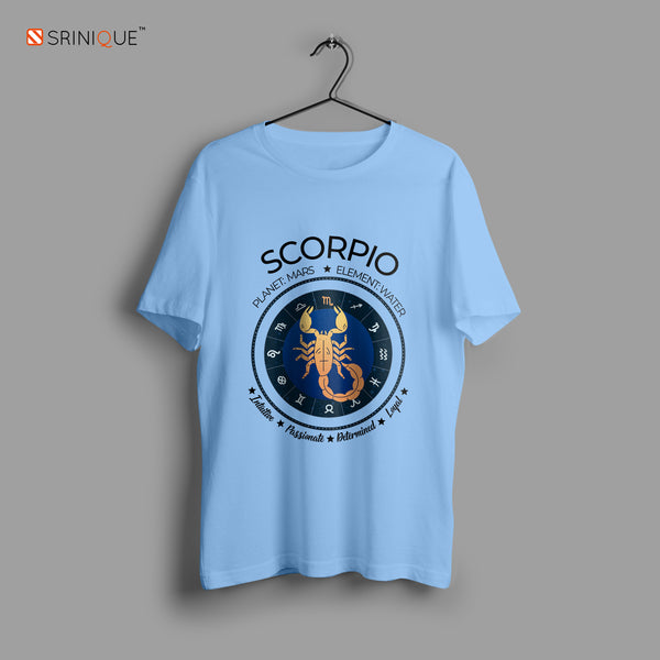 Men's Zodiac Sign Half sleeve Astrological T-shirt Scorpio