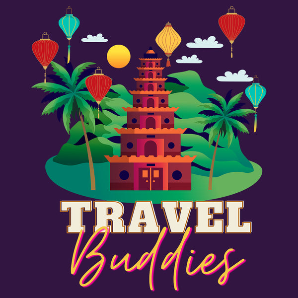 Travel T-shirt Purple Printed Travel buddies