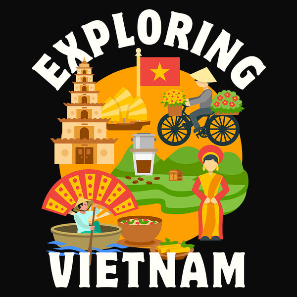 Travel T-shirt Printed Exploring Vietnam