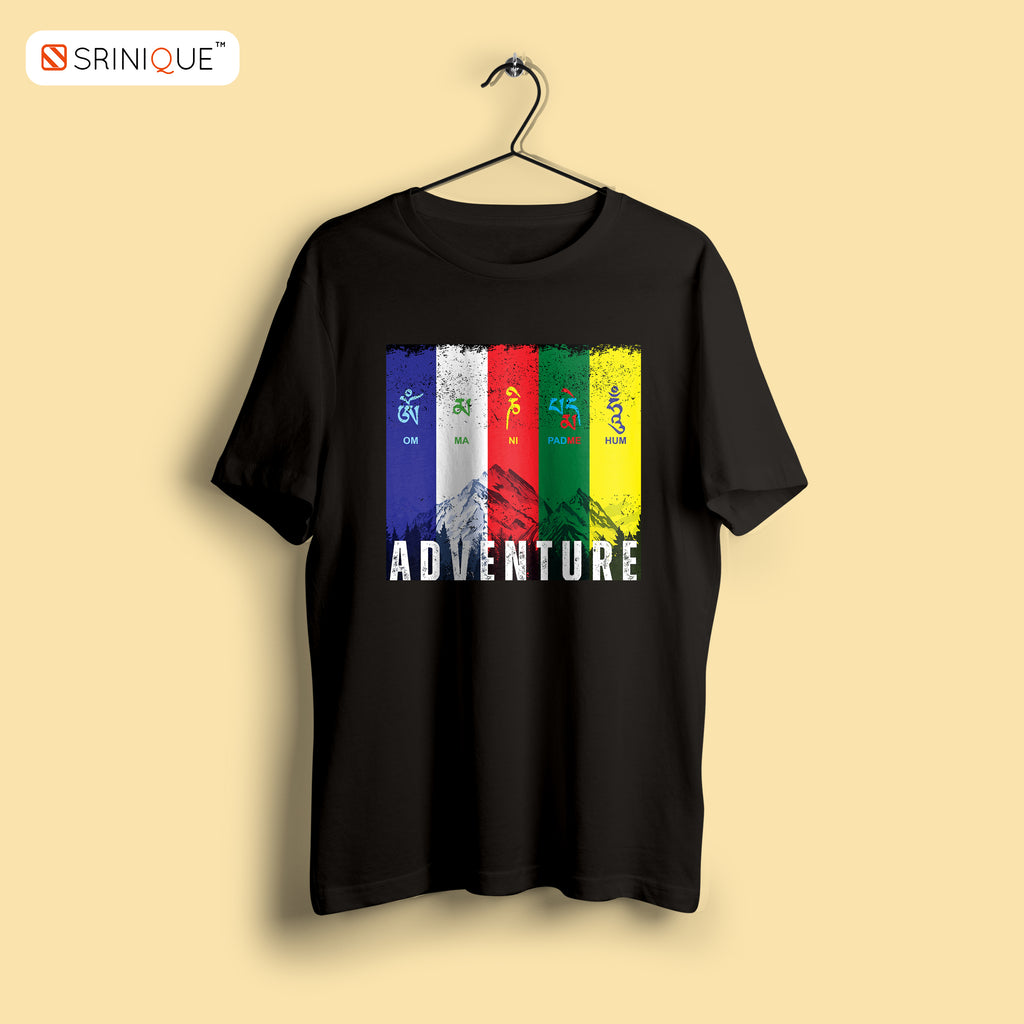 Travel Adventure Printed black T-shirt