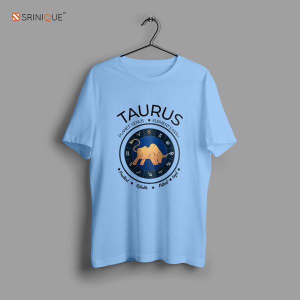 Men's Zodiac Sign Half sleeve Astrological T-shirt Taurus