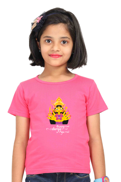 Kids Girls's Durga puja Special T-shirt