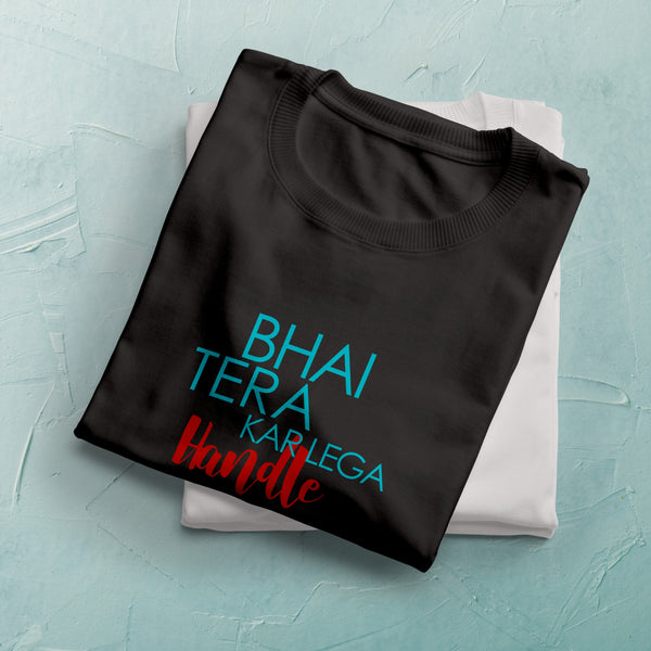 Black Tshirt Men Bhai Tera