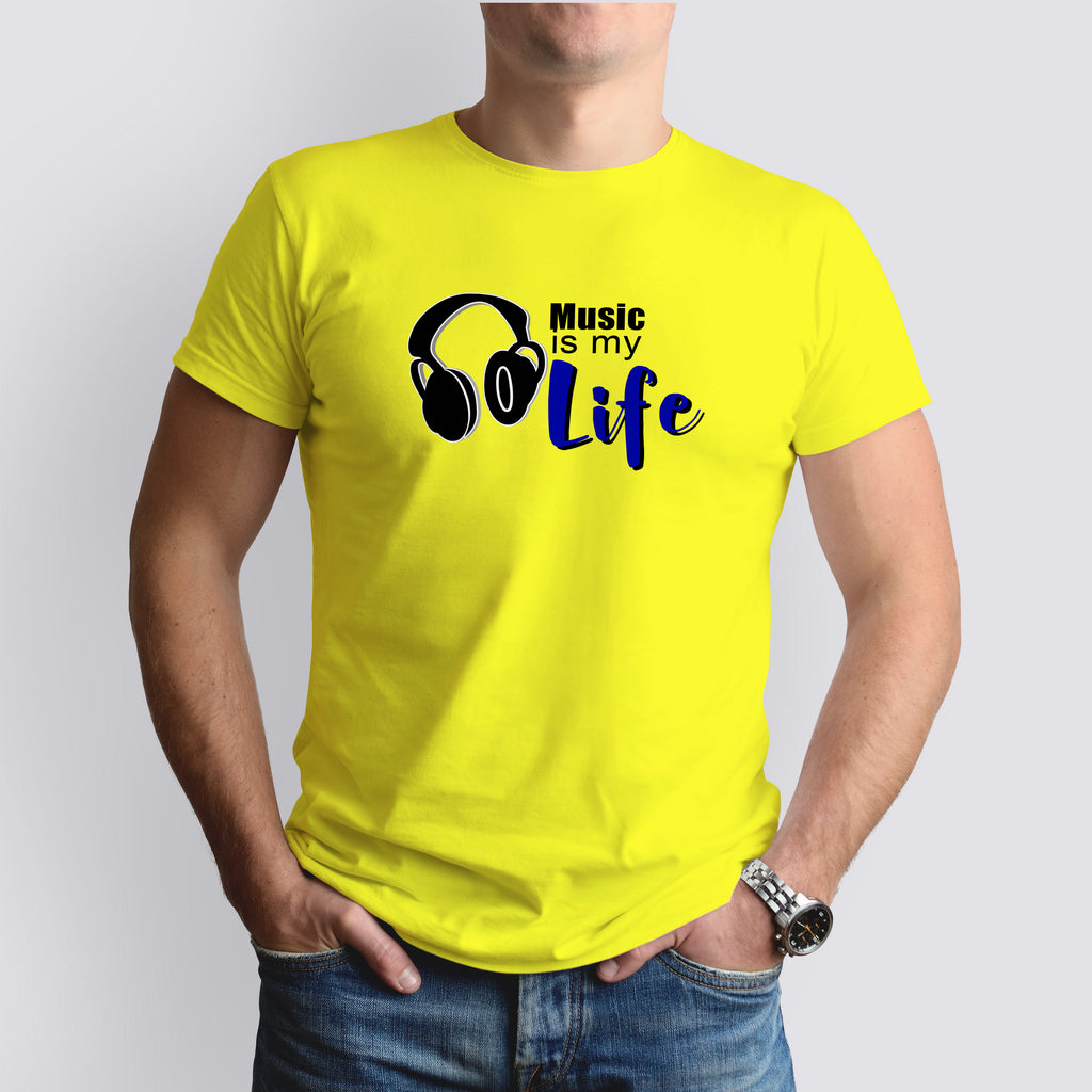 Yellow Tshirt Men Music Life